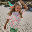 T-shirt col rond manches courtes coton ecru fille