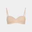 Soutien-gorge bandeau microfibre beige femme