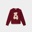 Pull col rond manches longues bordeaux fille
