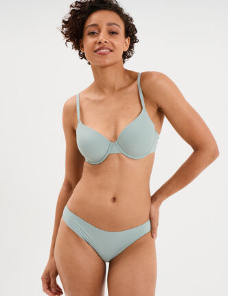 Soutien-gorge corbeille padd&eacute; microfibre vert clair femme