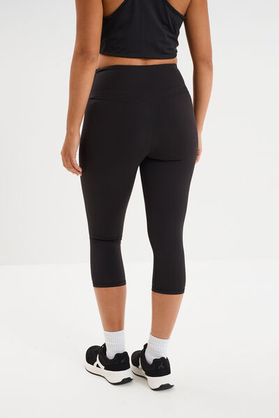 Legging corsaire de sport stretch noir femme