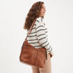 Sac seau avec perforations marron cognac femme