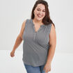 Débardeur ajusté col en V noir femme grande taille