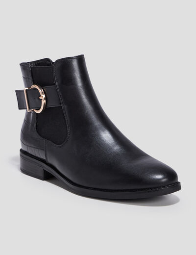 Bottines chelsea plates noir femme