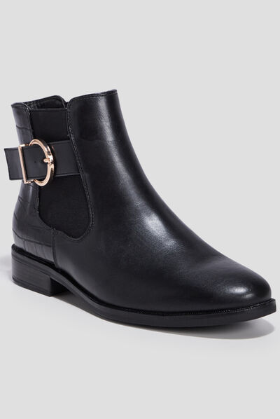 Bottines chelsea plates noir femme
