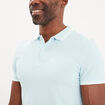 Polo manches courtes bords contrastés bleu pastel homme