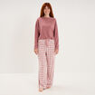 Pyjama pantalon manches longues rose nude femme