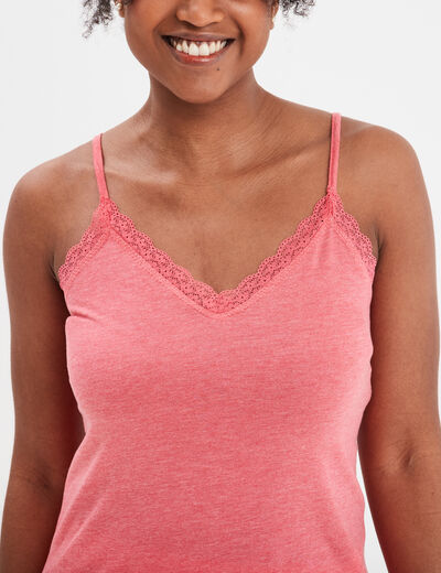 Ensemble pyjama short et d&eacute;bardeur rose vif femme