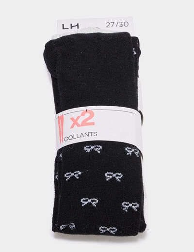 Lot de 2 collants noir fille