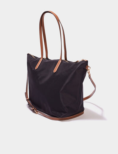 Sac shopper avec bandoulière noir femme