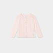 Gilet boutonné manches longues coton rose clair bébé fille