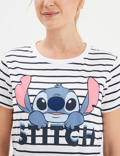 Ensemble pyjama short coton Stitch bleu marine femme
