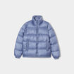 Doudoune col montant zippée bleu gris femme