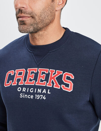 Sweat à col rond Creeks bleu marine homme