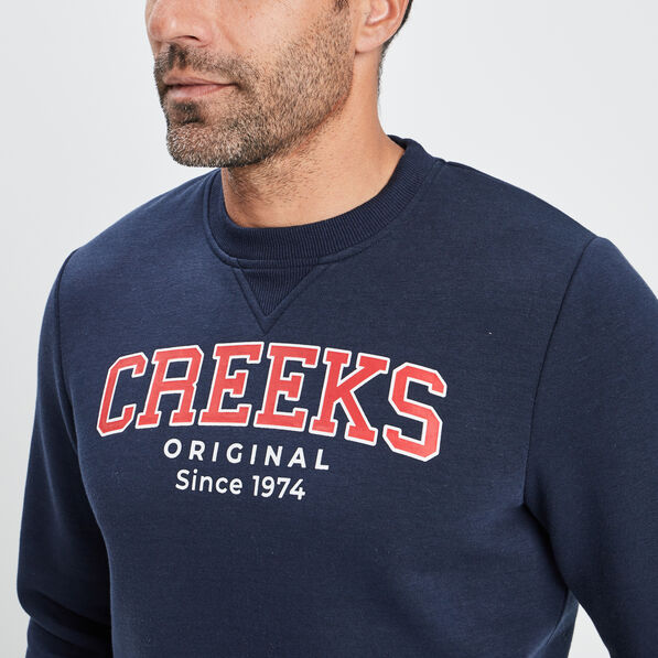 Sweat à col rond Creeks bleu marine homme