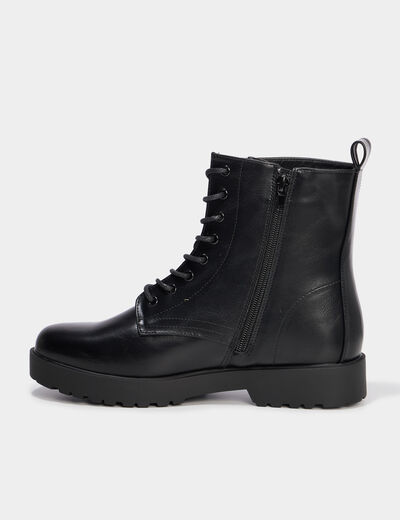 Boots à lacets talons 2 cm noir femme