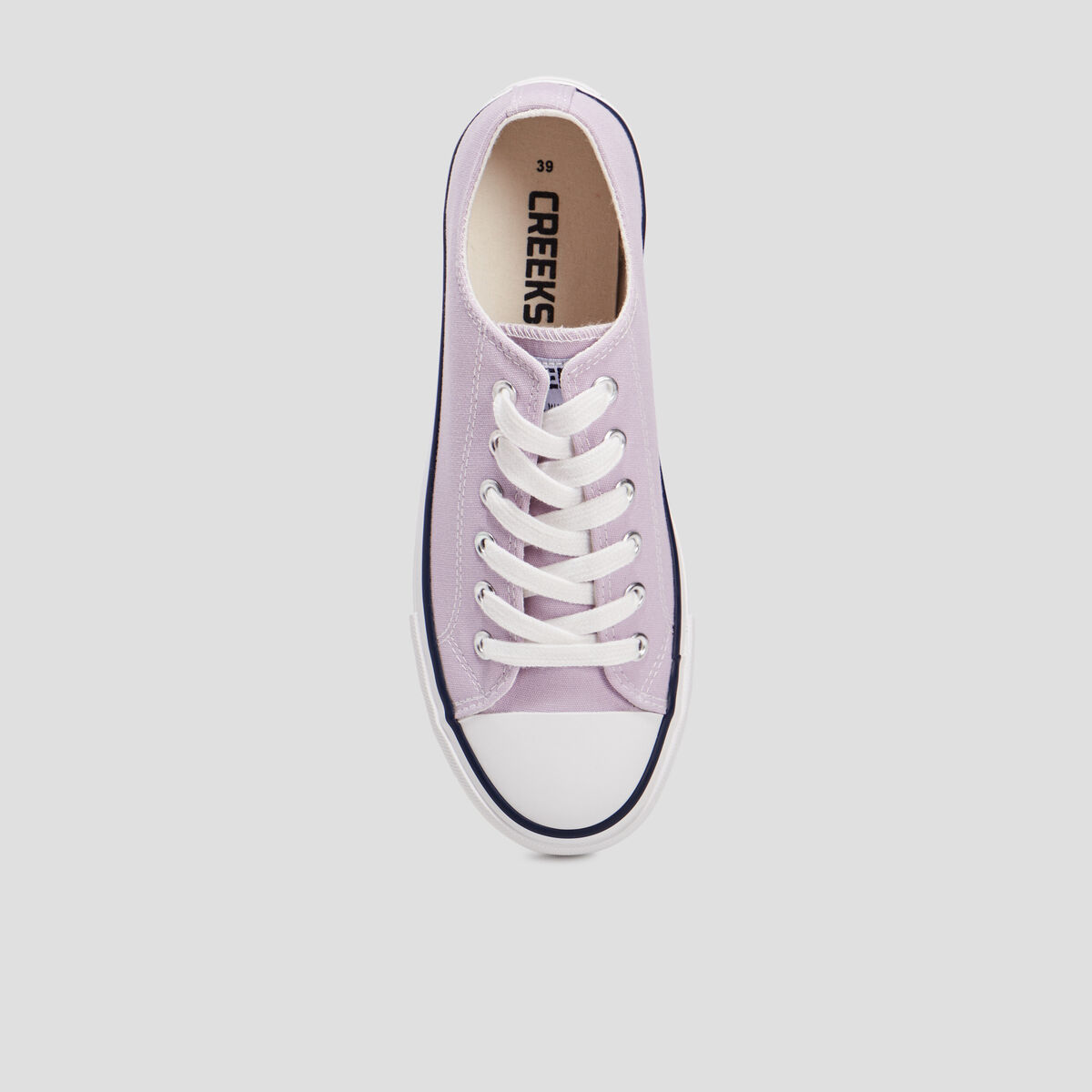 Tennis en toile &agrave; lacets mauve femme