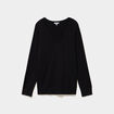 Pull fin col en V manches longues noir femme grande taille