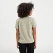 T-shirt col rond manches courtes coton vert kaki femme