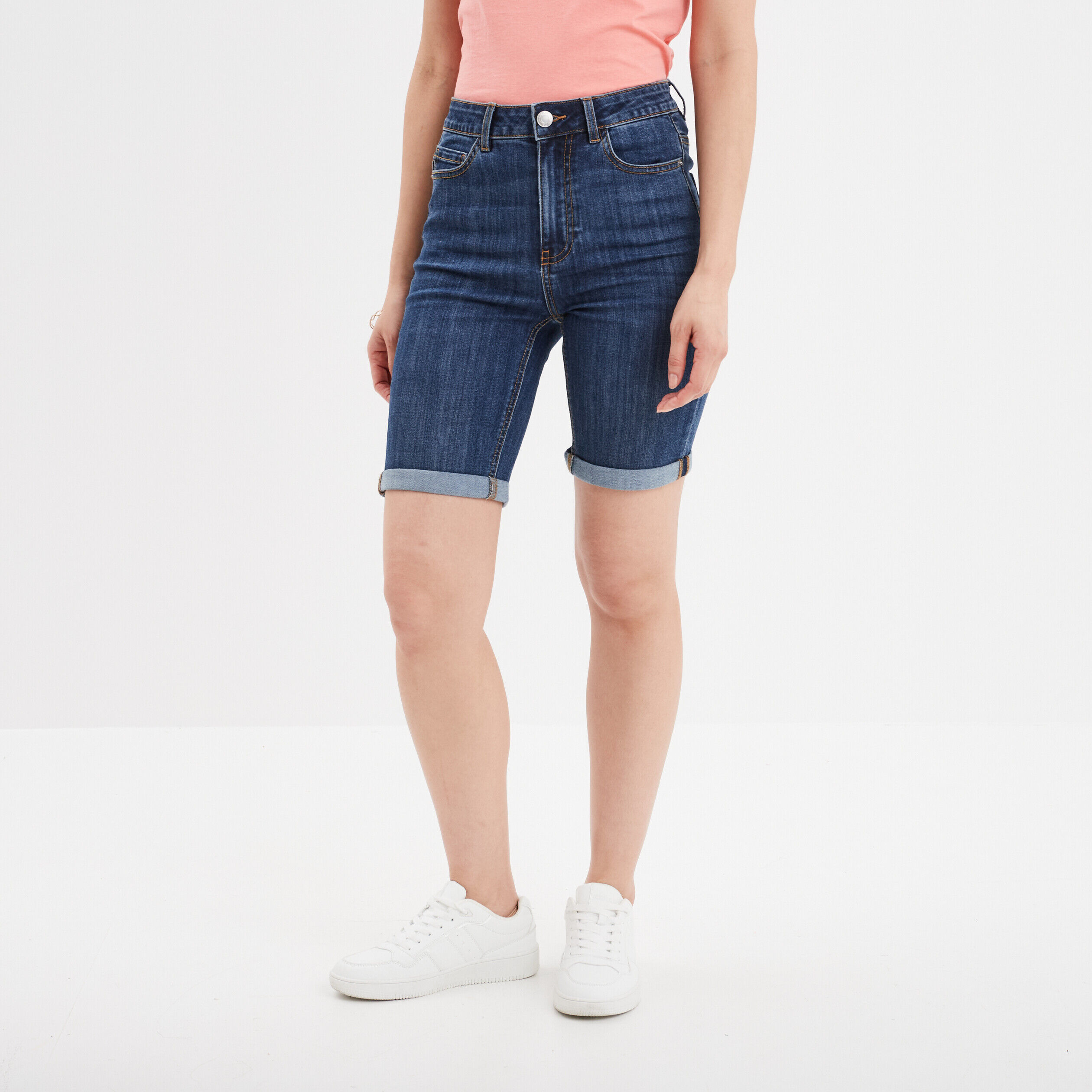 Bermuda en jean slim denim stone femme LH
