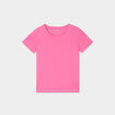 T-shirt manches courtes en coton rose fushia fille