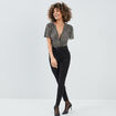 Pantalon skinny taille haute noir femme