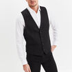 Gilet de costume droit boutonné noir homme