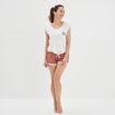 Ensemble pyjama 2 pièces t-shirt à noeud marron femme