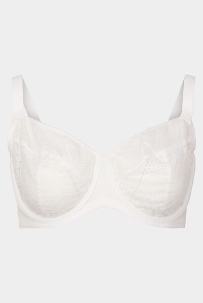 Soutien-gorge emboîtant dentelle Ivory blanc femme grande taille