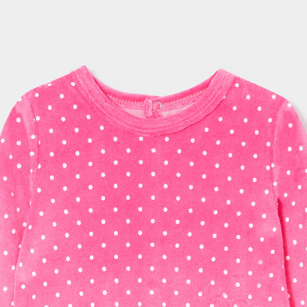 Dors-bien velours manches longues rose fushia bébé fille