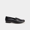 Mocassins bout carré noir femme