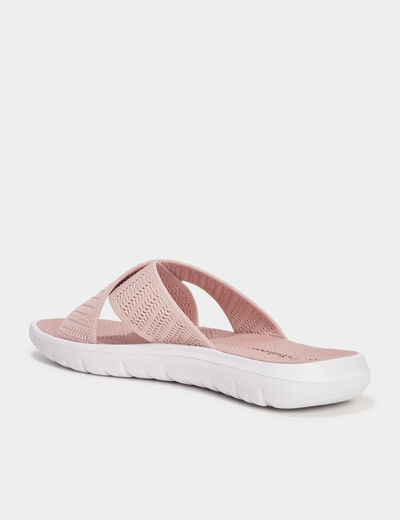 Mules aspect tricoté Confortissimo rose femme