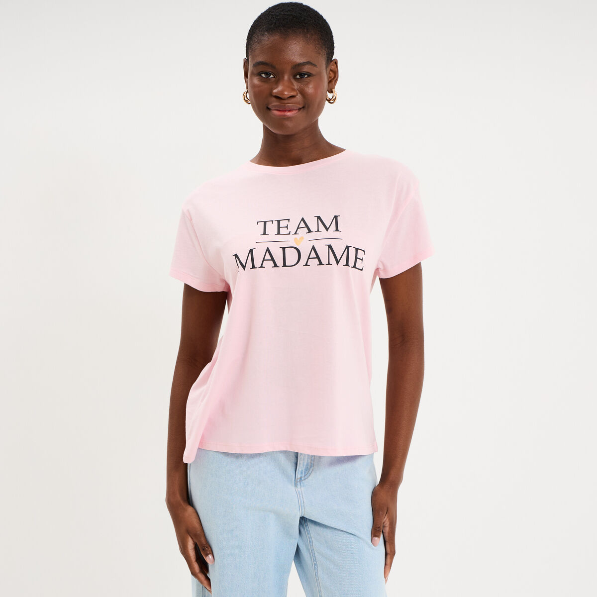 T-shirt EVJF oversize coton rose femme
