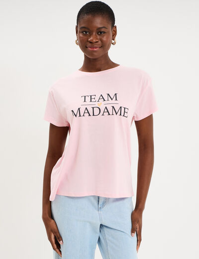 T-shirt EVJF oversize coton rose femme
