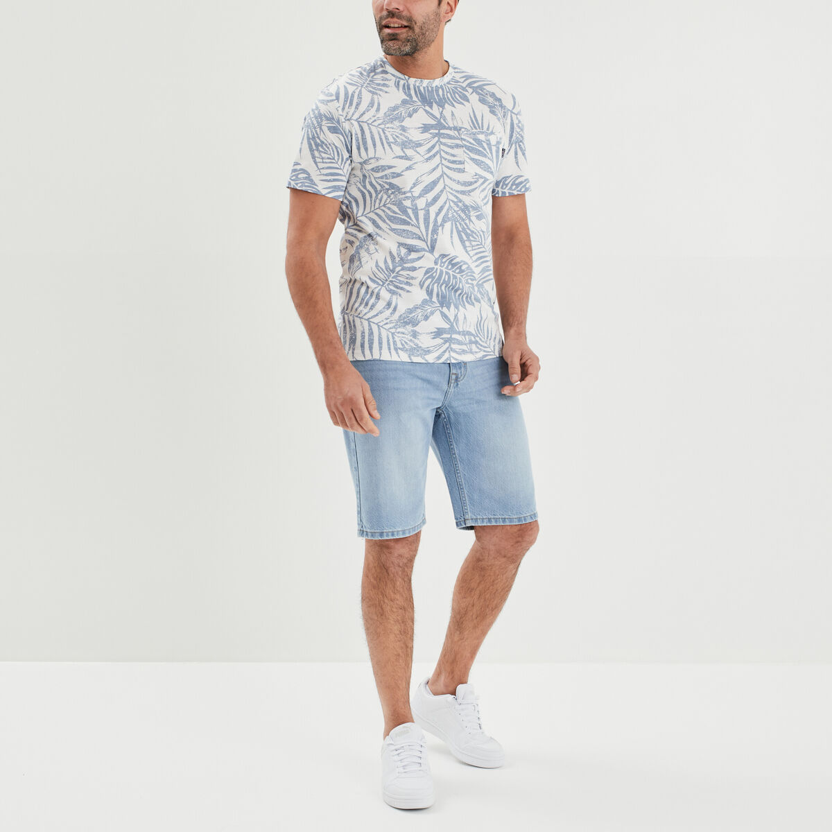 T-shirt manches courtes bleu homme
