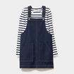 Ensemble robe salopette et t-shirt bleu fille