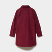 Robe courte effet velours c&ocirc;tel&eacute; coton bordeaux fille