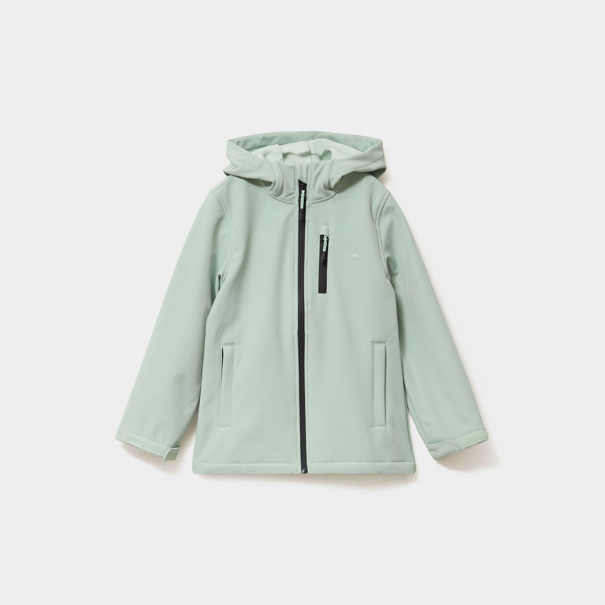 Blouson fourr&eacute; d&eacute;perlant &agrave; capuche vert pastel fille