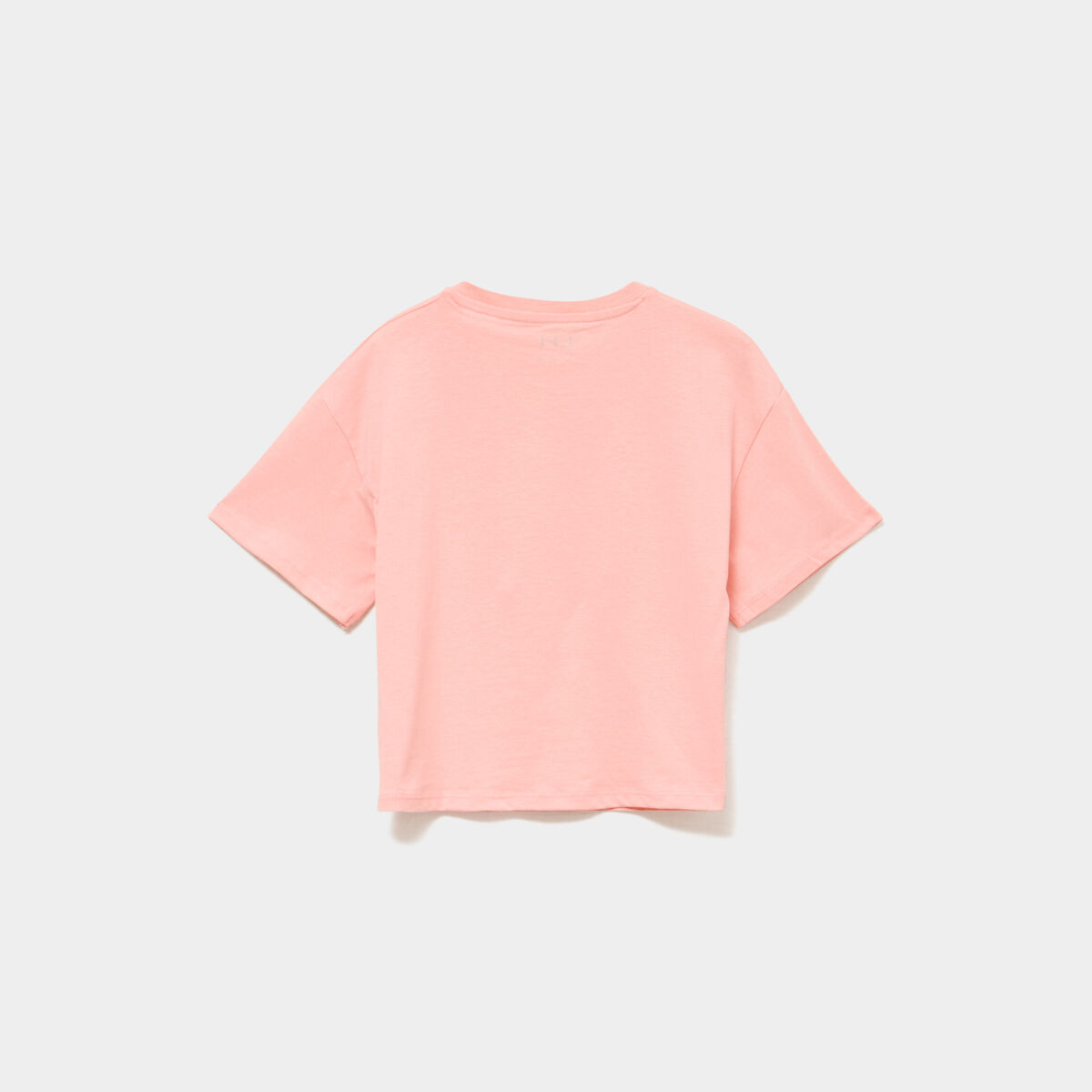 T-shirt manches courtes coton rose poudr&eacute;e fille