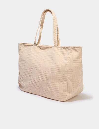 Sac cabas rectangulaire ivoire femme