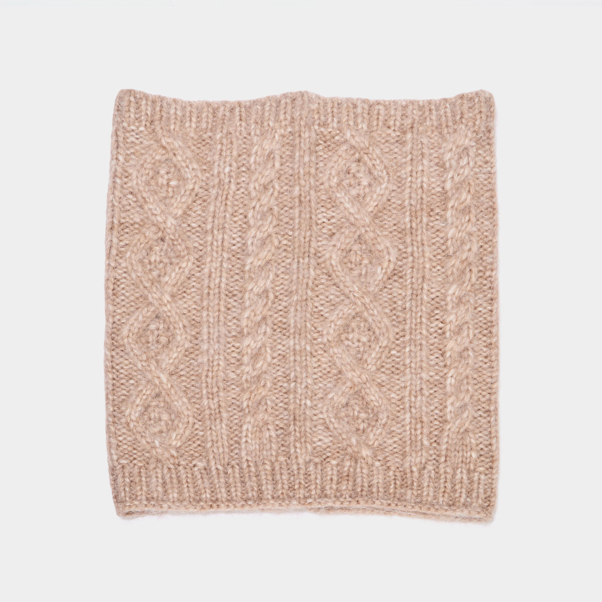 Tour de cou avec torsades taupe femme