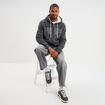 Jeans baggy 5 poches coton denim gris homme