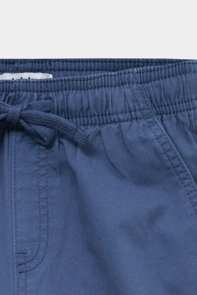 Bermuda short loose &eacute;lastiqu&eacute; coton bleu fonc&eacute; gar&ccedil;on