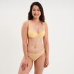 Soutien-gorge corbeille padd&eacute; dentelle jaune femme