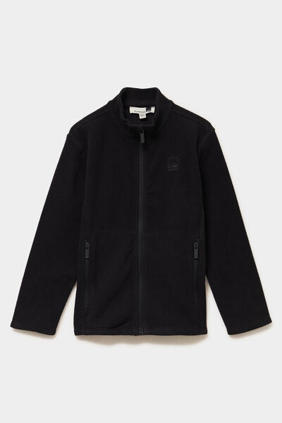 Gilet polaire zipp&eacute; manches longues noir mixte