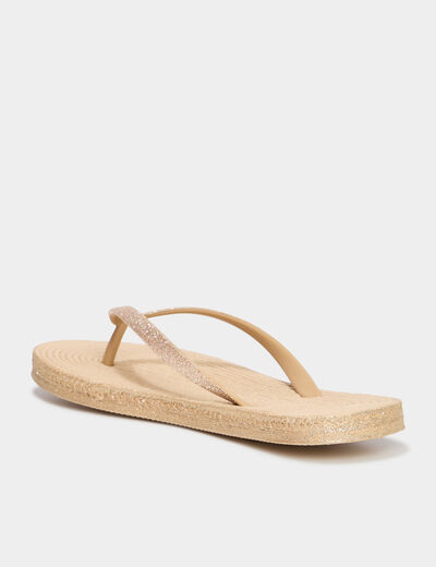 Tongs de plage à paillettes multicolore femme