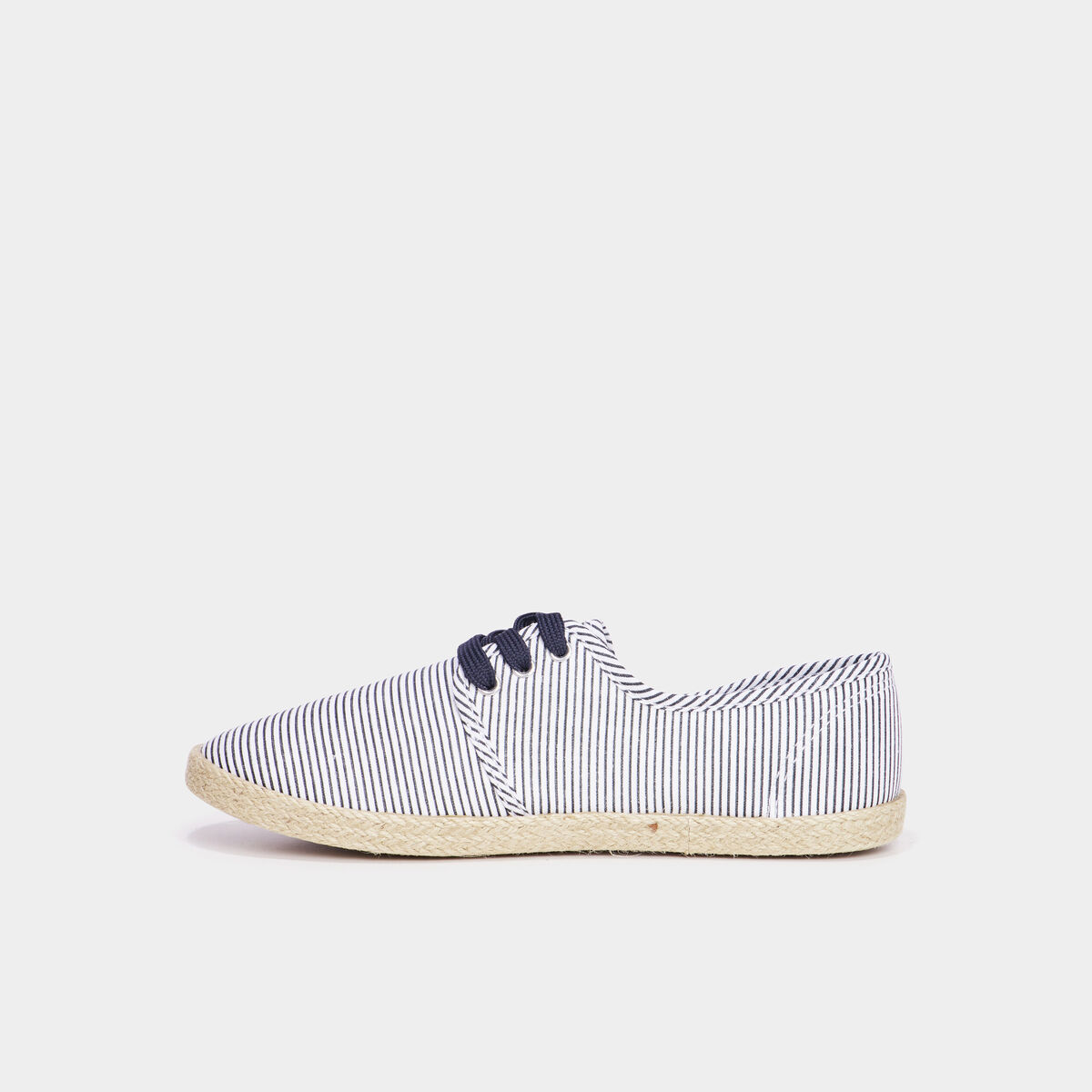 Derbies en toile &agrave; lacets bleu marine femme