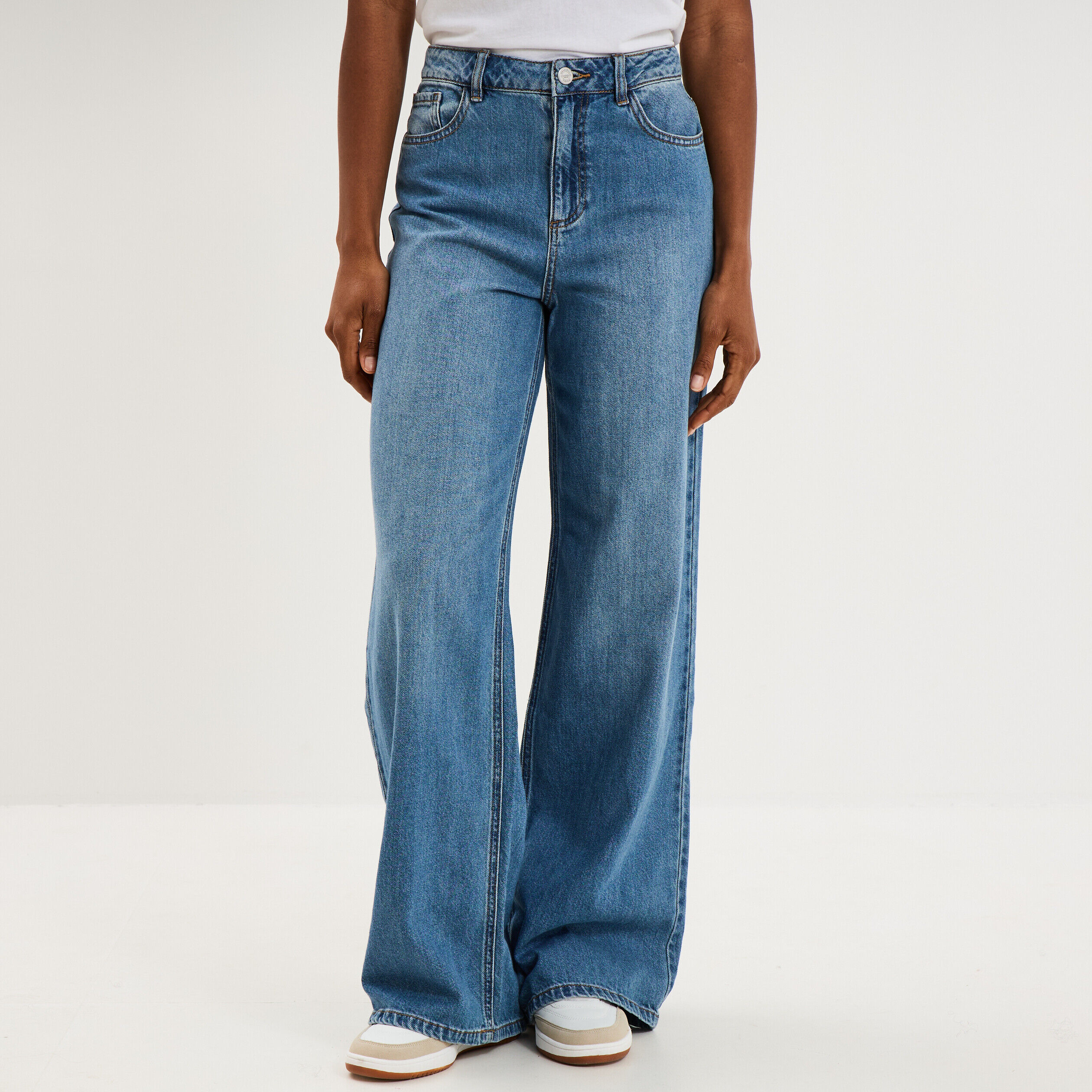 Jeans extra wide leg taille haute denim stone femme CREEKS