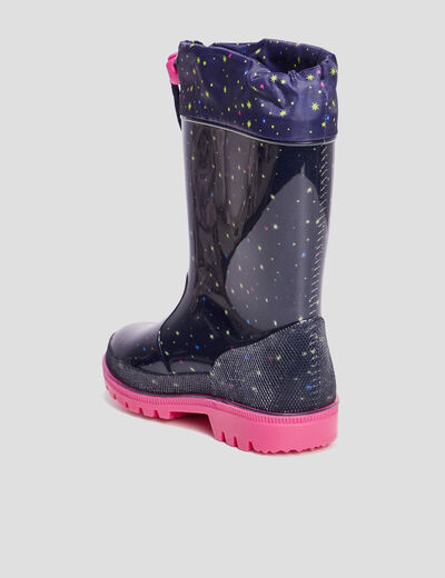 Bottes de pluie semelle crantée bleu marine fille