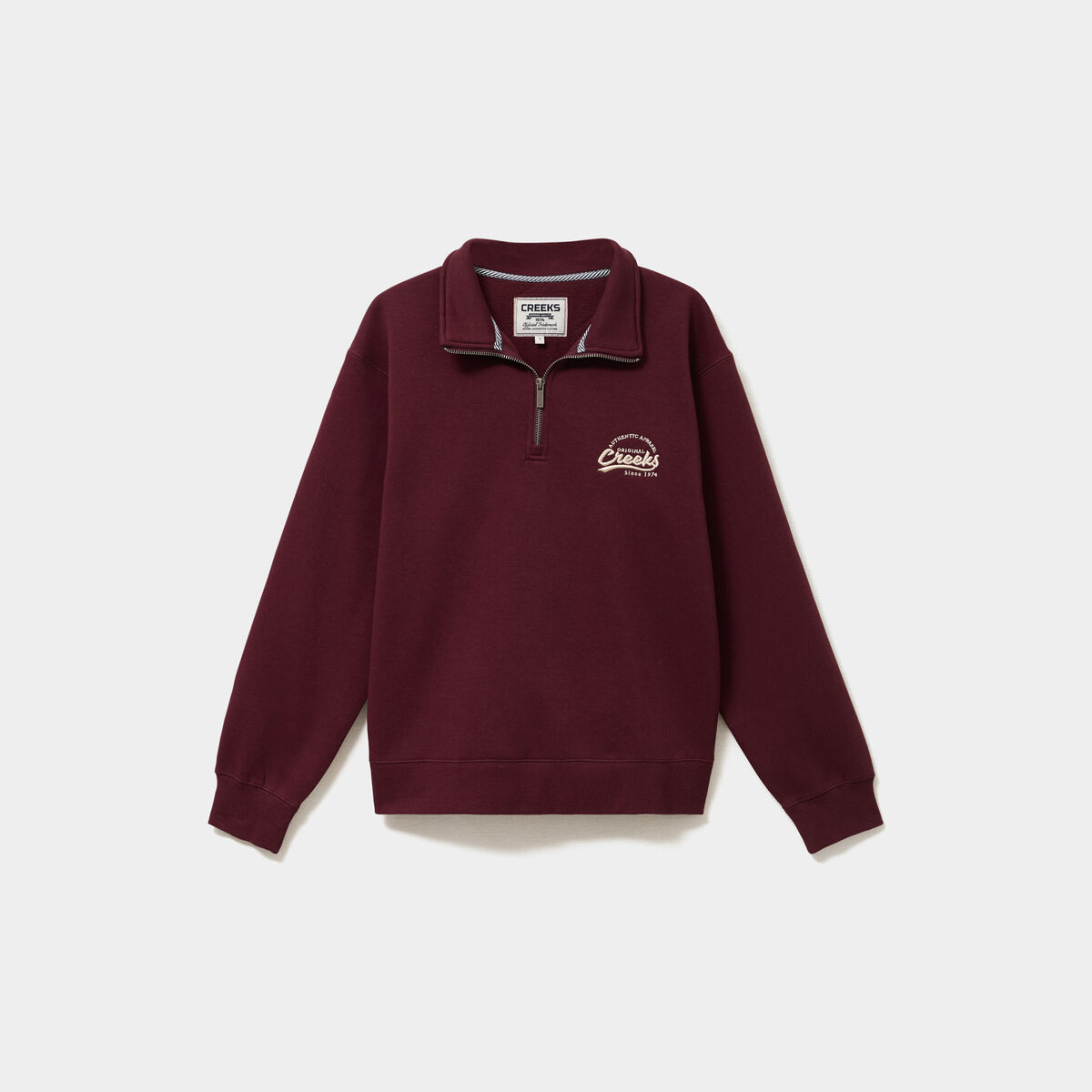 Sweat col camionneur zipp&eacute; violet fonc&eacute; femme